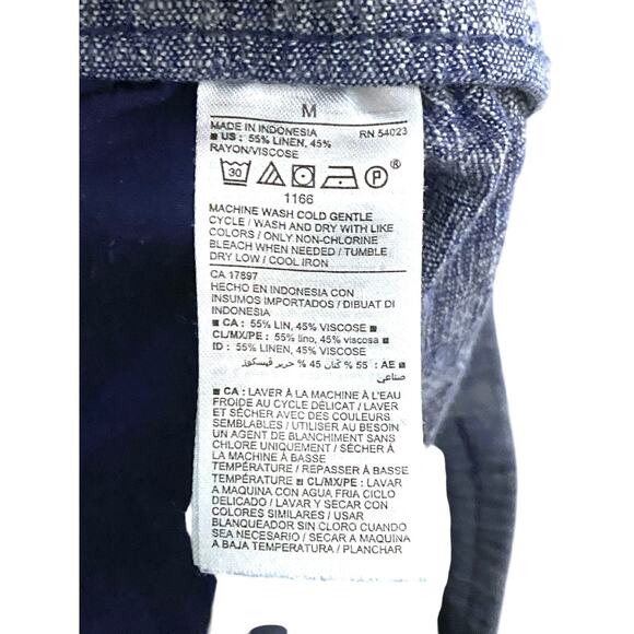 Old Navy Blue Chambray Pull On Shorts Womens M Blue Linen Rayon Coastal Preppy - Picture 6 of 7